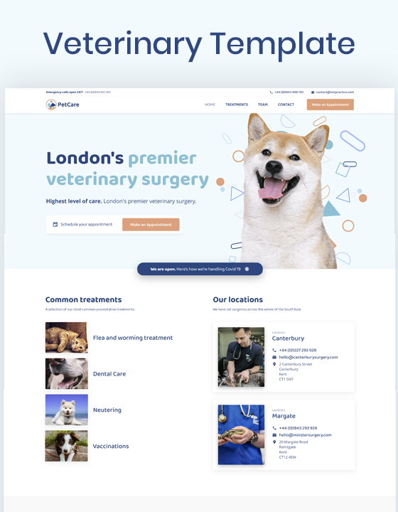 Pet Vets Veterinary HTML5 Responsive site Template